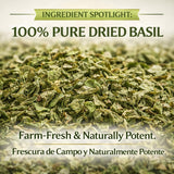 Albahaca Seca para Té y Condimento(Dried Basil Leaves - 4 oz (113 g) - 100% Natural, Non-GMO, Vegan - Loose Leaf for Tea & Seasoning - Aromatic