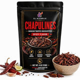 Alebrixes | Chapulines From Oaxaca 4oz (114g) Enchilados | Premium Toasted Edible Grasshoppers - Marinated Spicy Flavor - Always Fresh & Delicious