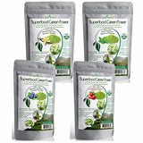 Matcha Green Tea Powder Set of 4 Vanilla, Blueberry, Mint, Strawberry - ECO NAVA - Certified USDA Organic - GMO FREE - 100% Natural - Premium Grade
