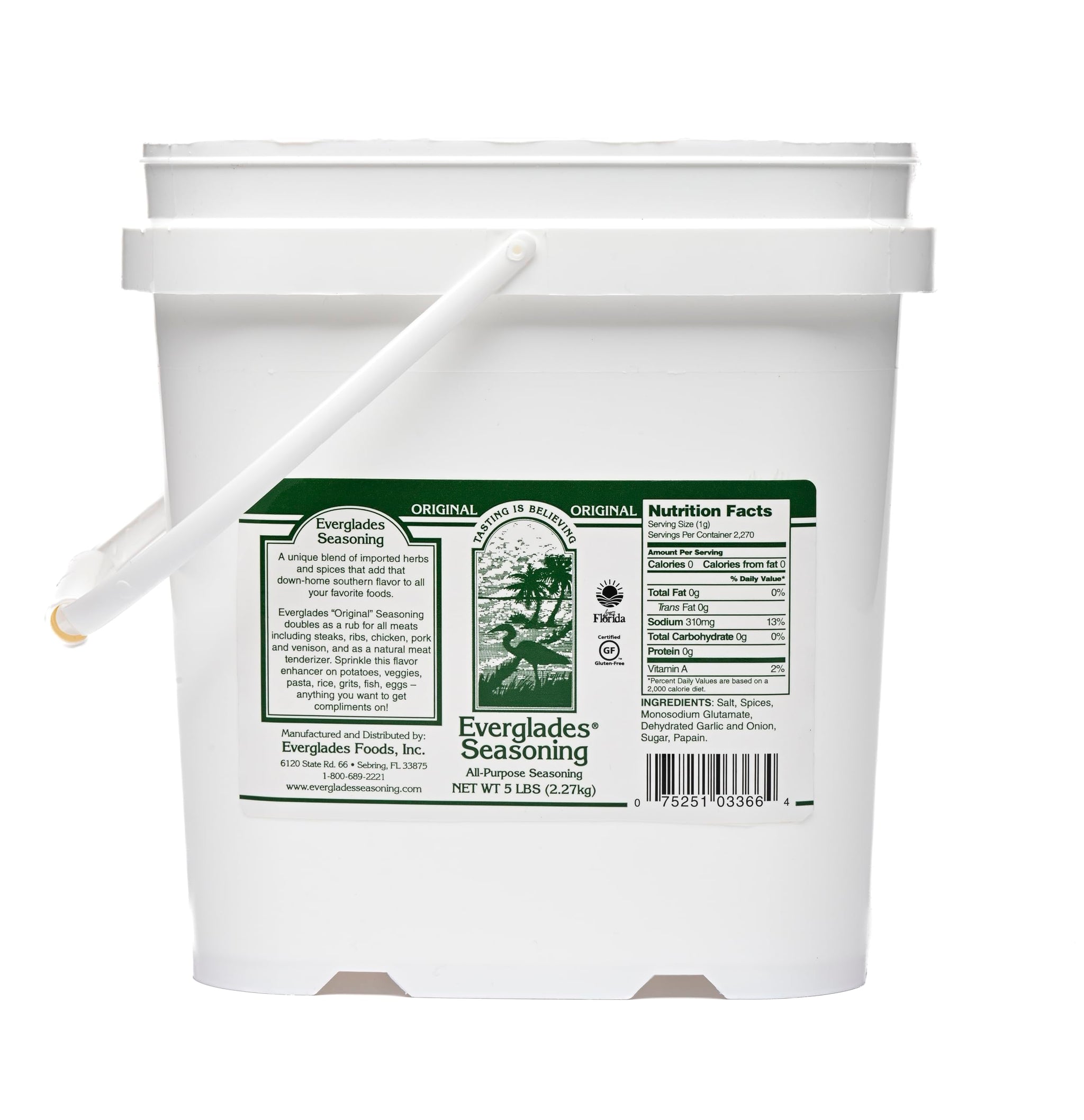 Everglades All Purpose Seasoning - Southern Spice Blend for Meats & Seafood - 5 lb Tub