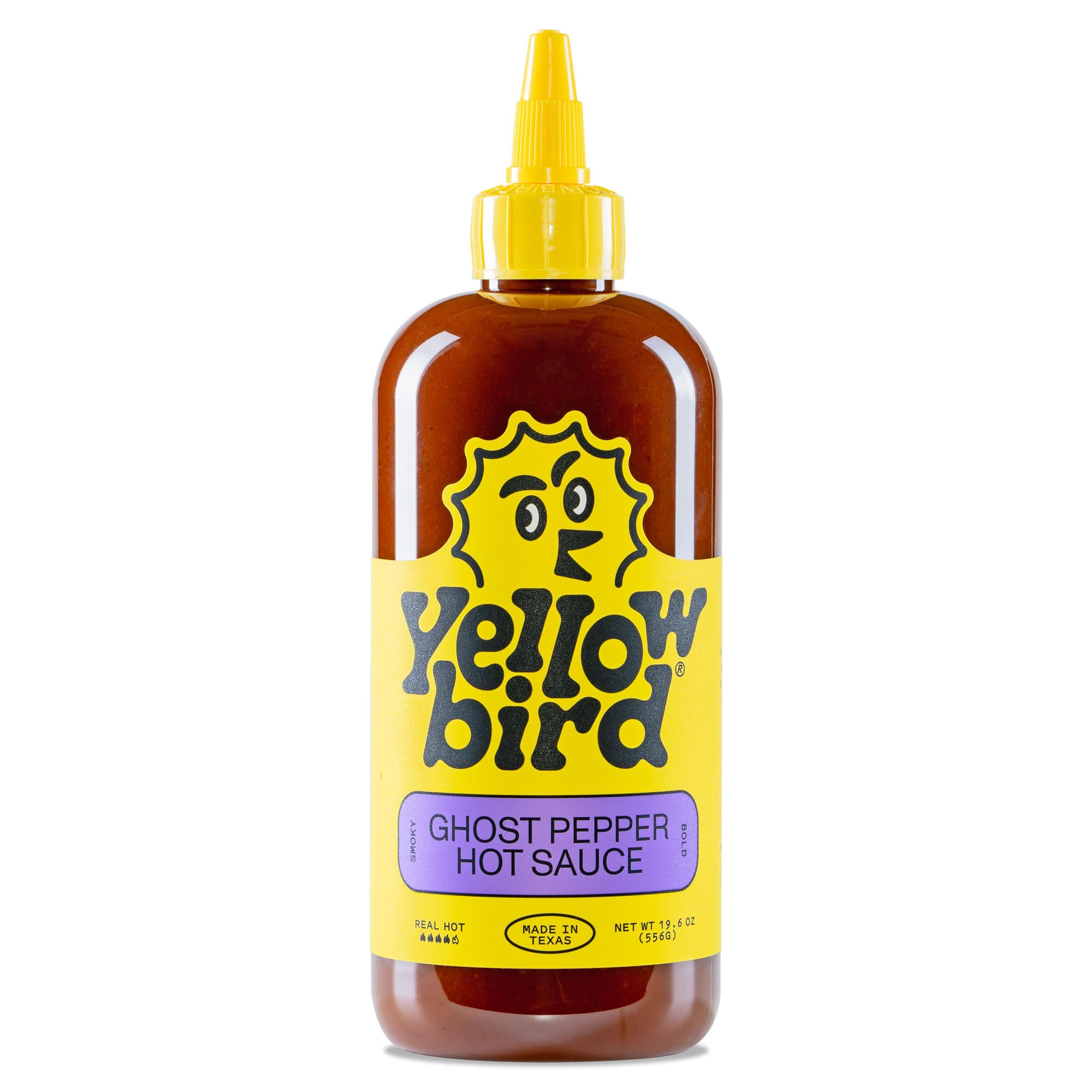 Ghost Pepper Hot Sauce by Yellowbird | Plant-Based, Gluten Free, Non-GMO | Homegrown in Austin | 19.6 oz