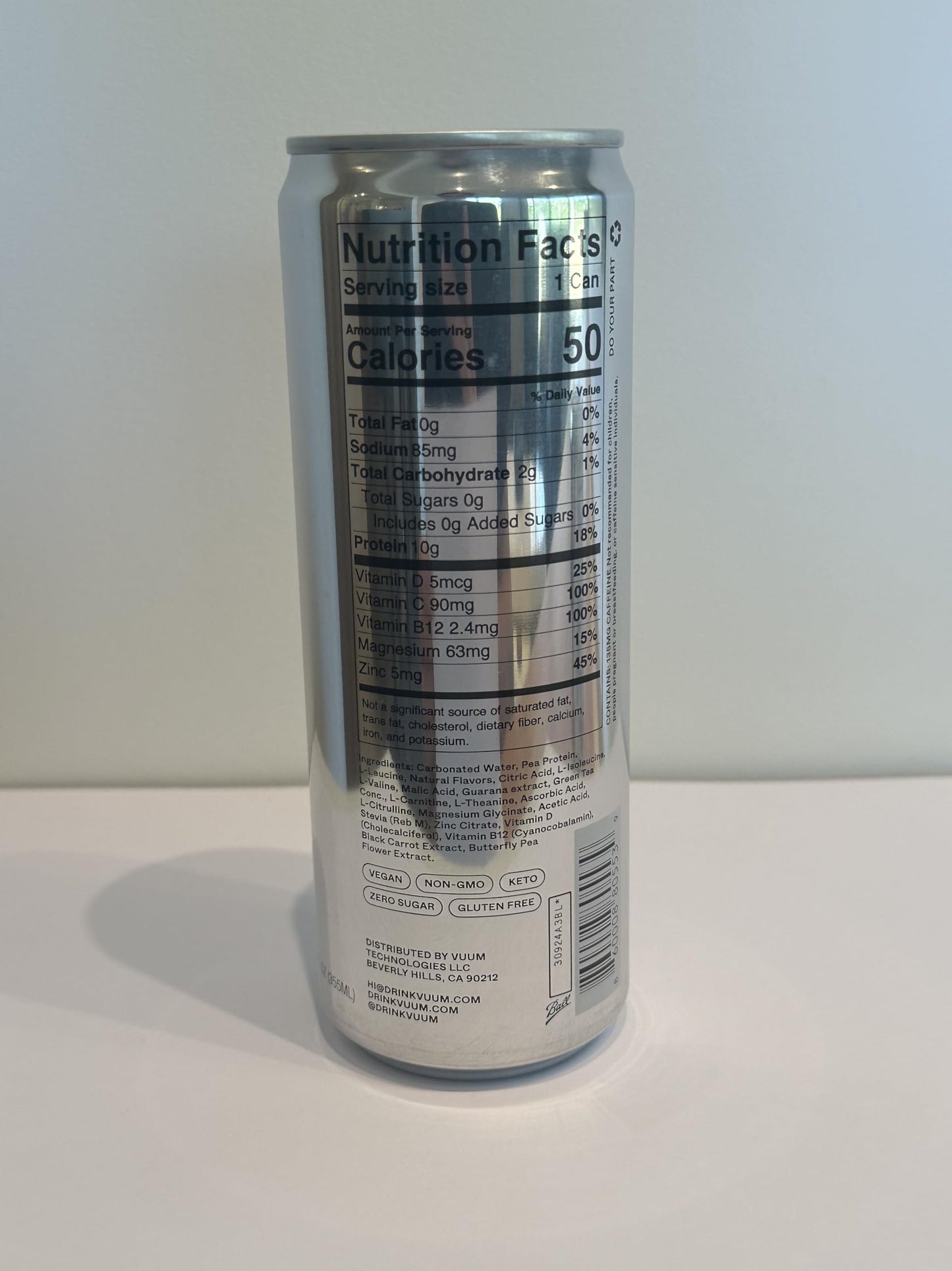 VUUM - 'Berries' Carbonated Plant Protein Energy Drink (12OZ)