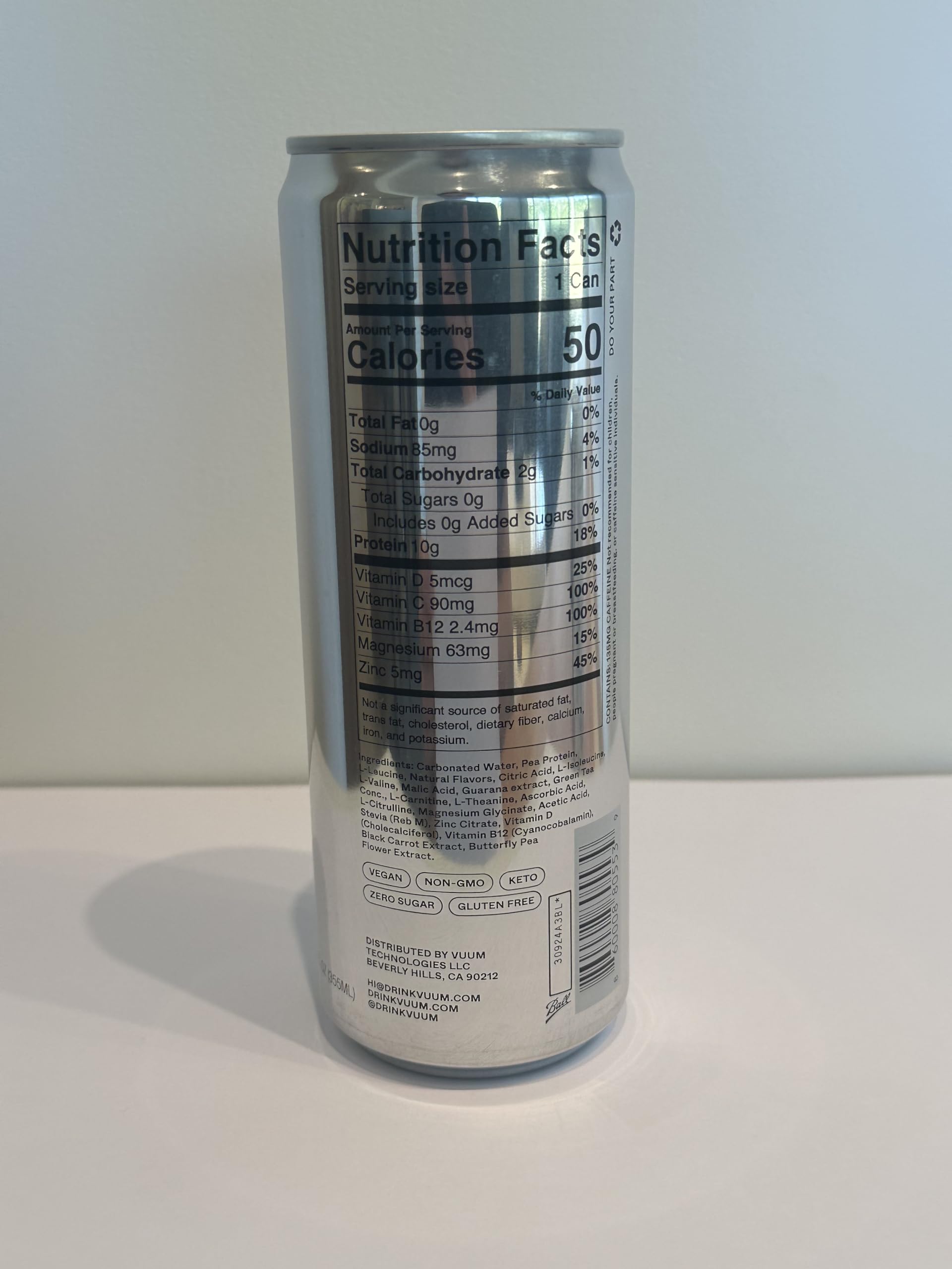 VUUM - 'Berries' Carbonated Plant Protein Energy Drink (12OZ)