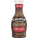 Califia Farms - Pure Black Medium Roast Cold Brew Coffee, 48 Oz, 100% Arabica, Plant Based, Vegan, Gluten Free, Non GMO, Sugar Free, Iced Coffee