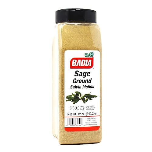 Badia Ground Sage, 12 oz - Earthy, Aromatic Herb Seasoning, Savory Flavor, Gluten Free, No MSG, Kosher