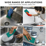 Kleen Handler Green Medium Duty Cleaning Pads - Medium Duty Kitchen Scrub Sponges, Scouring Pads for Washing Dishes, Bathroom, Restaurant Cleaning