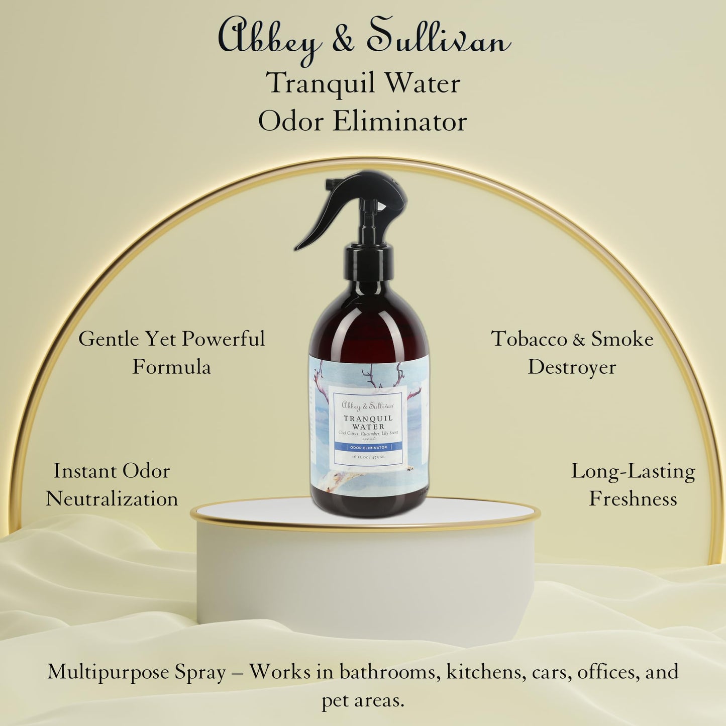 Abbey & Sullivan Odor Eliminator, Tranquil Water, 16 oz