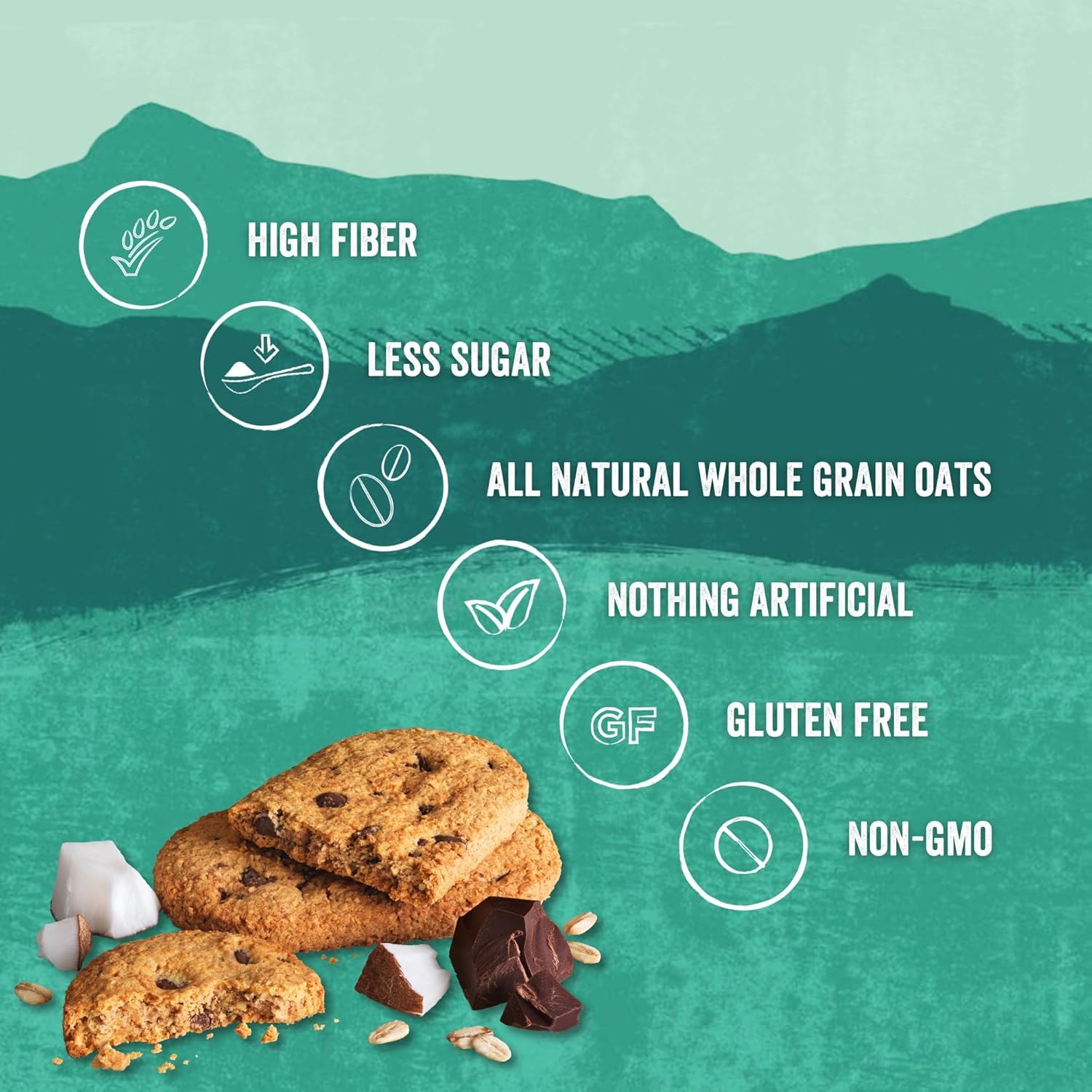 Nairn's Gluten-Free Chocolate & Coconut Breakfast Biscuits, 5.64 oz - Perfect On-The-Go Snacks. Healthy, Tasty, High Fiber, Non-GMO, No Artificial