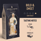Catholic Coffee Pope St. John Paul II | Peruvian Dark Roast Ground Coffee - Cedar & Chocolate Notes | 12oz Bag - Bold Catholic Gift Inspired by a