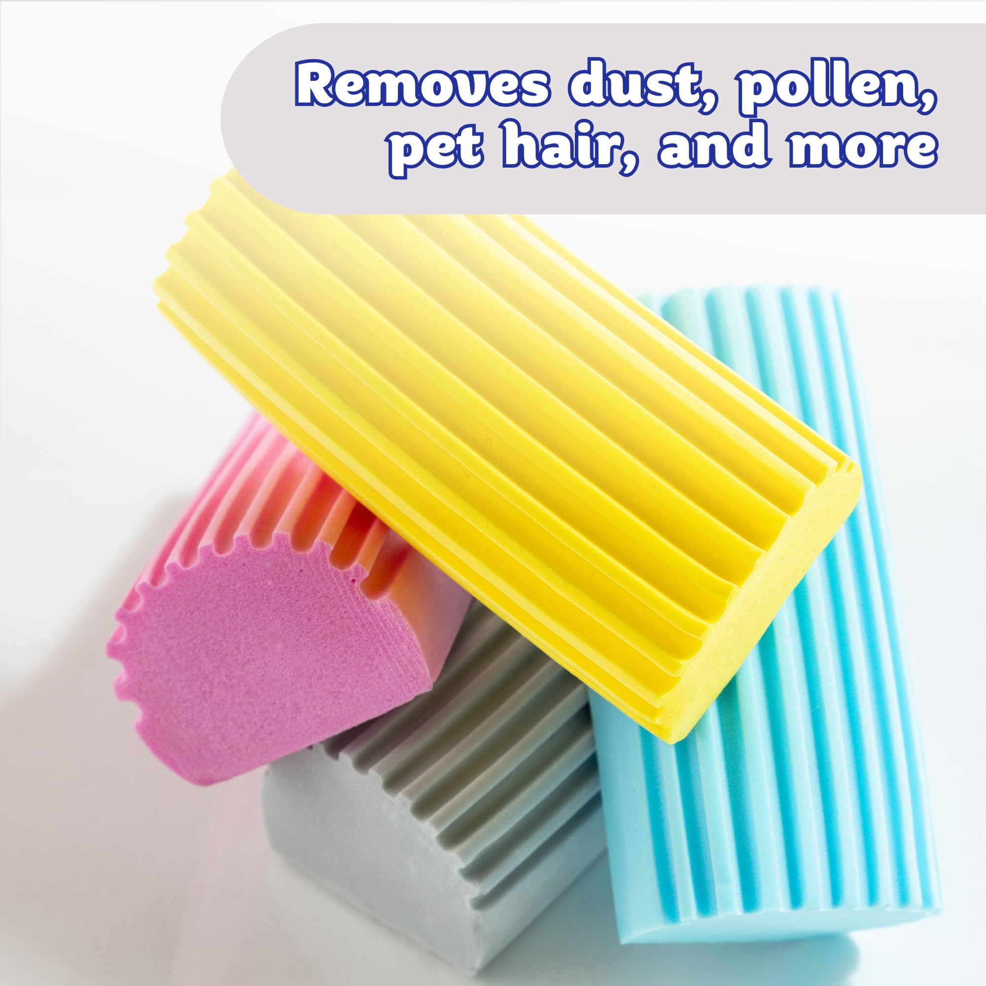 Scrub Daddy Damp Duster, Multipurpose Dusters for Cleaning - Wooden & Venetian Blind Cleaner Tool, Ridged Wet Dust Sponge for Skirting Board