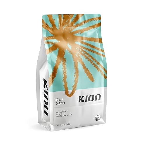 Kion Organic Whole Bean Coffee, Tested for Toxins, Ethically Sourced, Rich, Bold, and Smooth, Medium Roast 12 Oz (1 Pack)