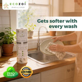 Ecozoi Bamboo Rayon Reusable Towels - 4 Pack | Equivalent to 80 Regular Rolls | 70% Rayon from Bamboo and 30% Cotton Kitchen Paper Rolls | 50 Times