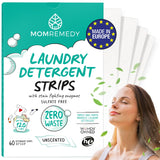 MomRemedy Laundry Detergent Sheets with Powerful Stain Fighting Enzymes - Made in EU, Sulfate Free, Zero Waste Laundry Sheets Detergent in Recyclable