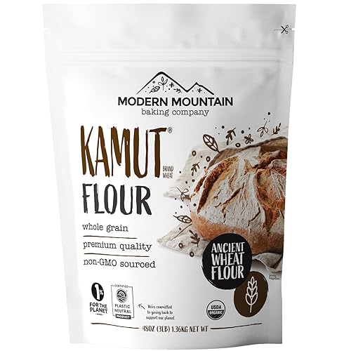 KAMUT Flour (3 lb) Whole Wheat Flour, Great for Whole Grain Bread and Baking, All-Natural, USDA Organic, OU Kosher Certified, Milled from Ancient