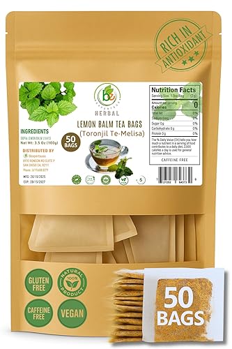 Toronjil (Lemon Balm) Herbal Tea - 50 Bags (2 g Each) - 100% Natural, Vegan, Non-GMO, Sugar-Free, Caffeine-Free - Calming & Antioxidant-Rich Infusion