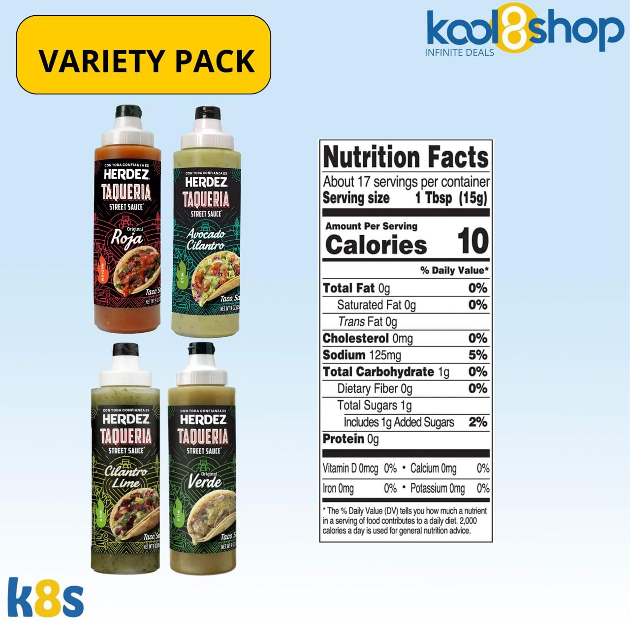 Herdez Taqueria Street Variety Pack Sauce 9 oz Plastic Bottle 4 Pack + 1 Taco Stand by KOOL8SHOP Infinite Deals