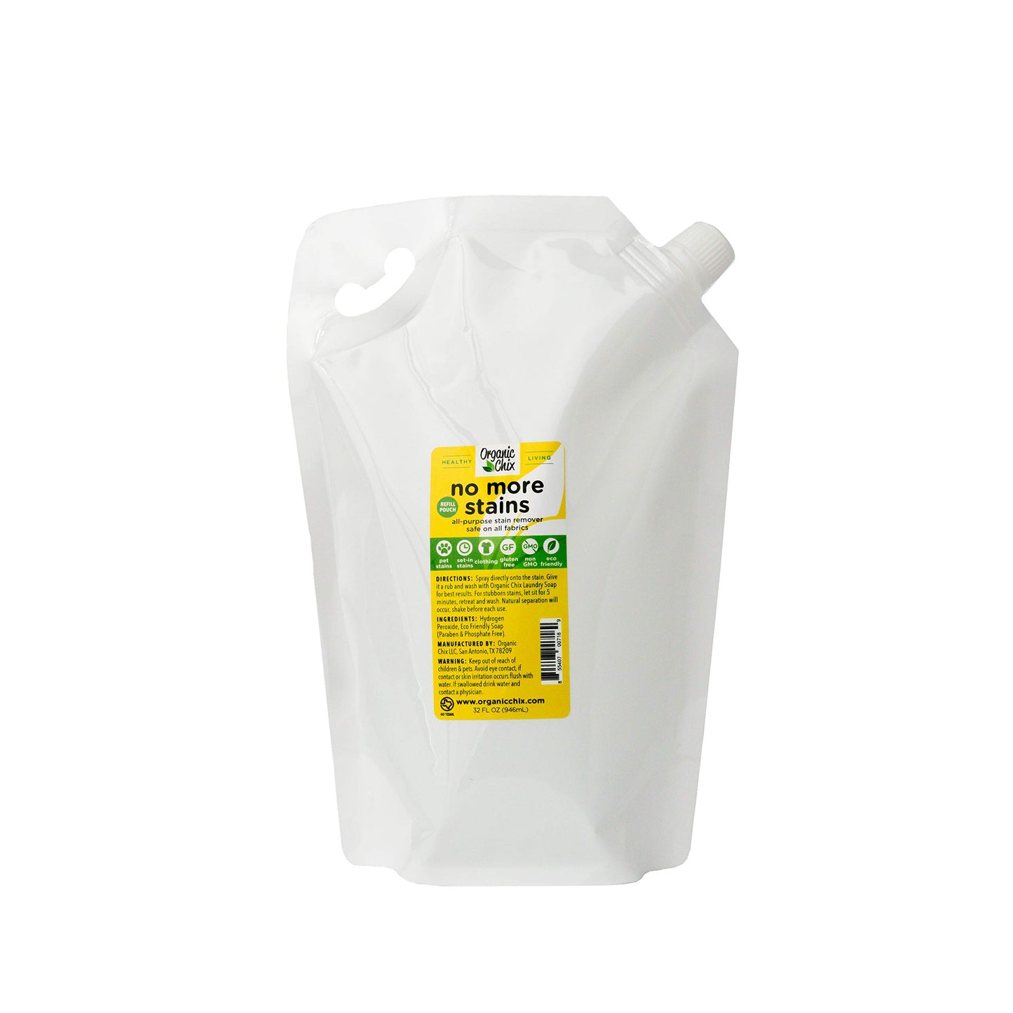 No More Stains, Natural Stain Fighter, Non-toxic 32 ounce refill pouch