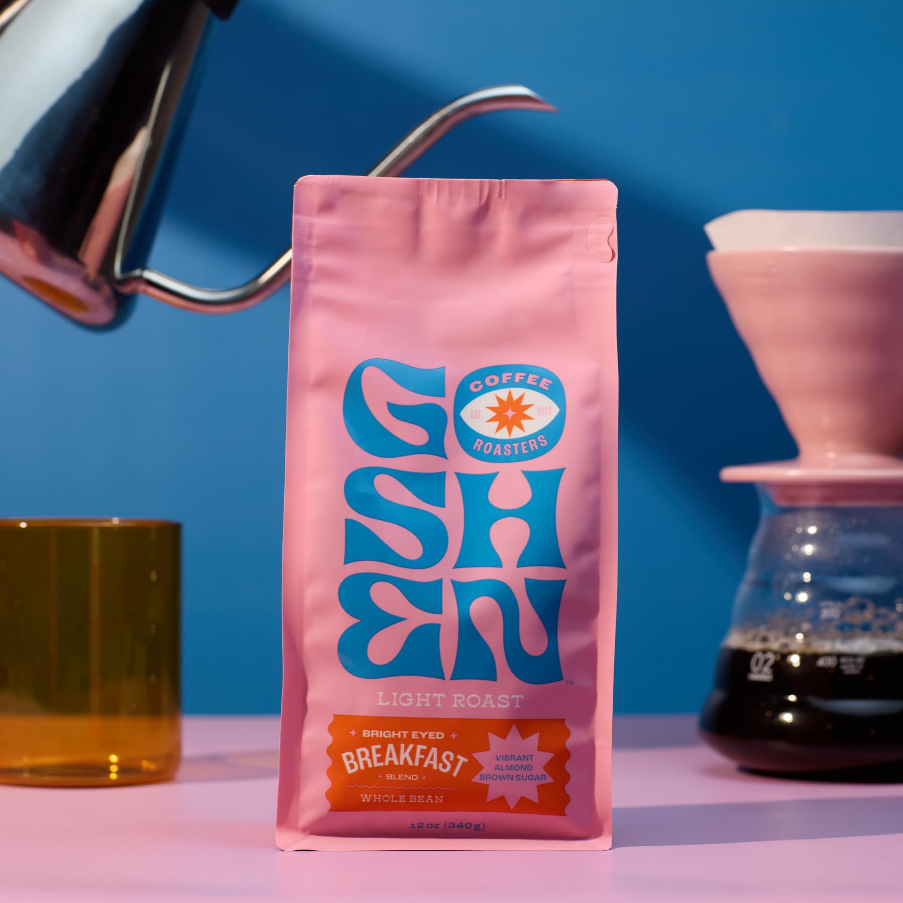 Goshen Coffee Roasters Ground Bean Bright Eyed Breakfast Blend | Light Roast, Brewed or Espresso | Award-Winning - Natural and Washed | Vibrant