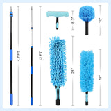 FAHKNS 20 Foot High Ceiling Fan Duster, Heavy Duty High Reach Duster Kit for Cleaning, Spider Web Brush, Washable Dust Brush for High Roof and Glass