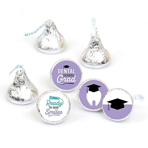 Big Dot of Happiness Dental School Grad - Dentistry and Hygienist Graduation Party Round Candy Sticker Favors - Labels Fit Chocolate Candy (1 Sheet