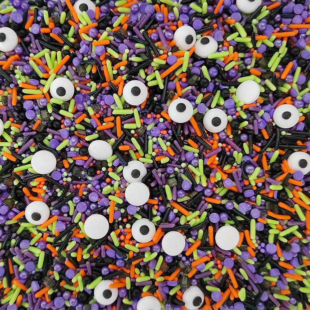 1 Bottle Candy Eyeballs Eyes Soft Jimmies Cake Cupcake Toppers Cookie Decorations Edible Holiday Sprinkles Mix for Halloween Cake Cupcakes Decoration
