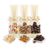 Father’s Day Candy Gift Set - Assorted Chocolate Covered Almonds, Soft Caramels & Jelly Nougats - Luxury Kosher Dairy Free Candy Basket Alternative