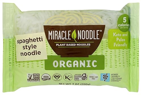 Miracle Noodle Organic Spaghetti Style Pasta - Plant Based Shirataki Noodles, Keto, Gluten-Free, Low Carb, Paleo, Low Calories, Kosher, Soy Free