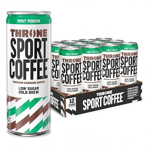 Throne Sport Coffee Cold Brew - Low Sugar. 150mg Natural Caffeine and B Vitamins - Dairy-Free, Low Calorie -Premium Arabica, NSF Certified Active
