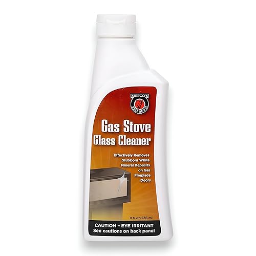 MEECO'S RED DEVIL 710 Gas Stove Glass Cleaner - Quickly & Easily Removes Stubborn White Mineral Deposits from Gas Fireplace or Stove Glass (8 fl oz)