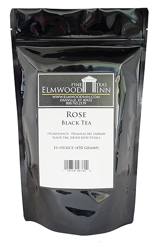 Elmwood Inn Fine Teas, Rose Black Tea, 16-Ounce Pouch