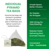 Organic Veda Moringa Tea 60 Pyramid Bags - True Green Single Origin USDA Organic Moringa Leaf Tea - cleanse, digest, metabolism, energy - Premium