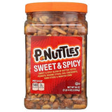 P-Nuttles Sweet & Spicy Snack Mix, 36 Oz Jar (Pack of 1) - Ideal Bar Mix - Butter Toffee Covered Peanuts with Sesame Sticks, Chili Crescents, Corn