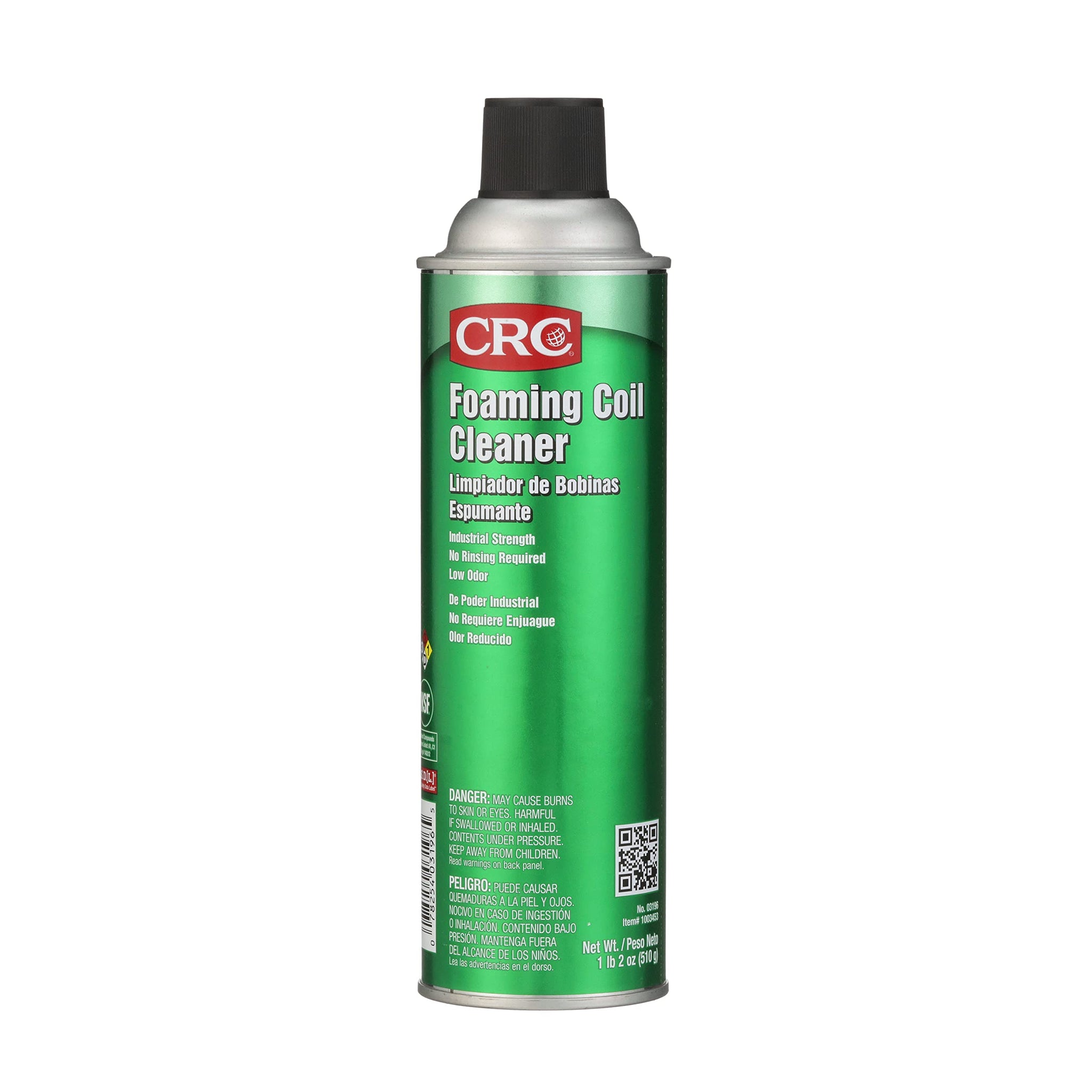 CRC Foaming Coil Cleaner, 18 Wt Oz, Water-Based, Heavy-Duty Cleaner for Air Conditioning and Refrigeration Condensers, Aerosol Spray (Pack of 1)