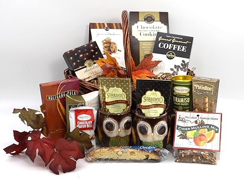 Gift Basket Village - The Colors of Fall Gourmet Food Basket, Large Thanksgiving & Christmas Snack Hamper, Sweets and Chocolate Basket for Family