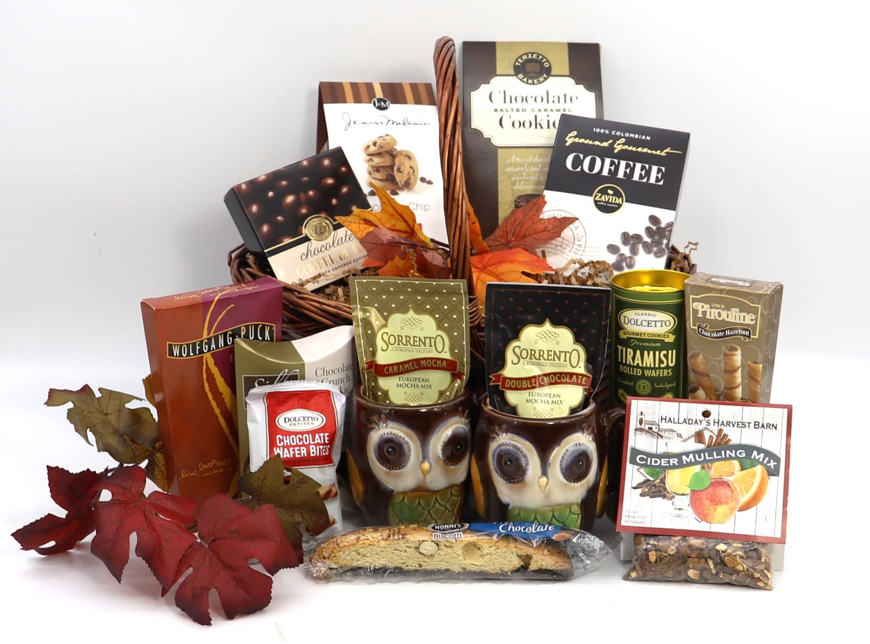Gift Basket Village - The Colors of Fall Gourmet Food Basket, Large Thanksgiving & Christmas Snack Hamper, Sweets and Chocolate Basket for Family