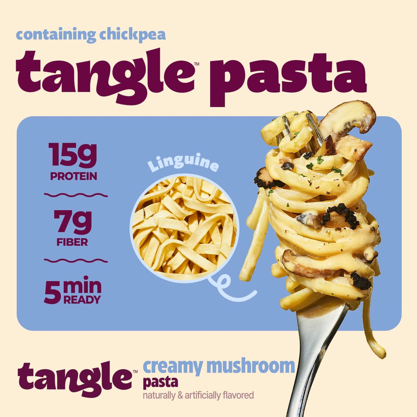 Samyang Tangle Creamy Mushroom Linguine Truffle and Shiitake Flavor Savory Non-Spicy Sauce Air Dried Noodle Quick Microwave Meal 3.70 oz (Pack of 6)