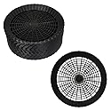Auto-plaza 24x 9.7 Inch Heavy Duty Reusable Plastic Plate Holders Woven Plate Holder for Kitchen Outdoor Picnic (Black)