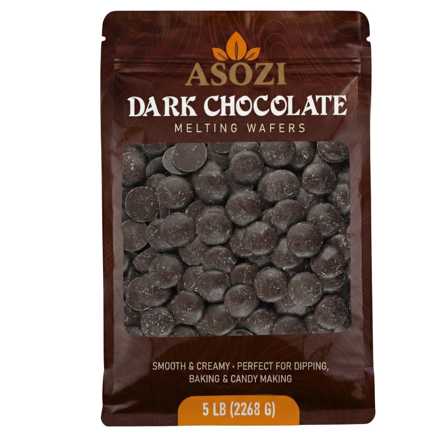 Dark Chocolate Melting Wafers 5lb - Smooth and Creamy, Perfect for Dipping, Baking, Candy Making, and Decorating Desserts - Ideal for Fountains, Coating, and Molded Chocolates (Dark)