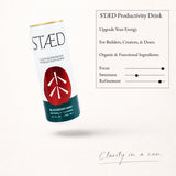STAED Organic Energy Drinks, Clean Natural Productivity Drink with Cognizin® Citicoline & L-Theanine, Sparkling Functional Beverage, Clean Caffeine