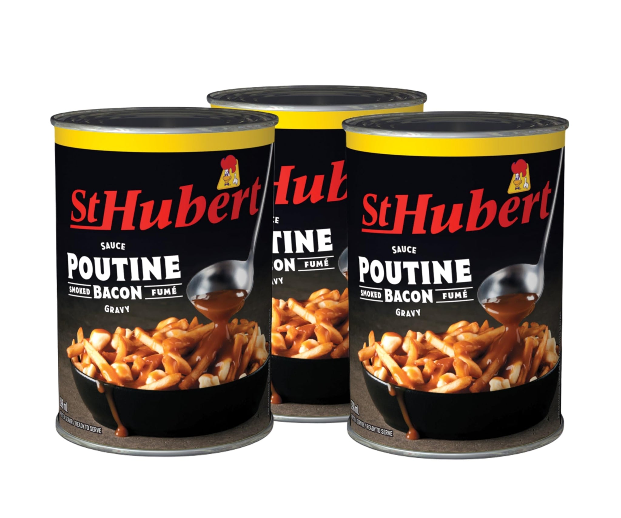 St Hubert Smoked Bacon Ready To Serve Poutine Gravy, 13.5 Ounce Cans (Pack of 3) {Imported from Canada}