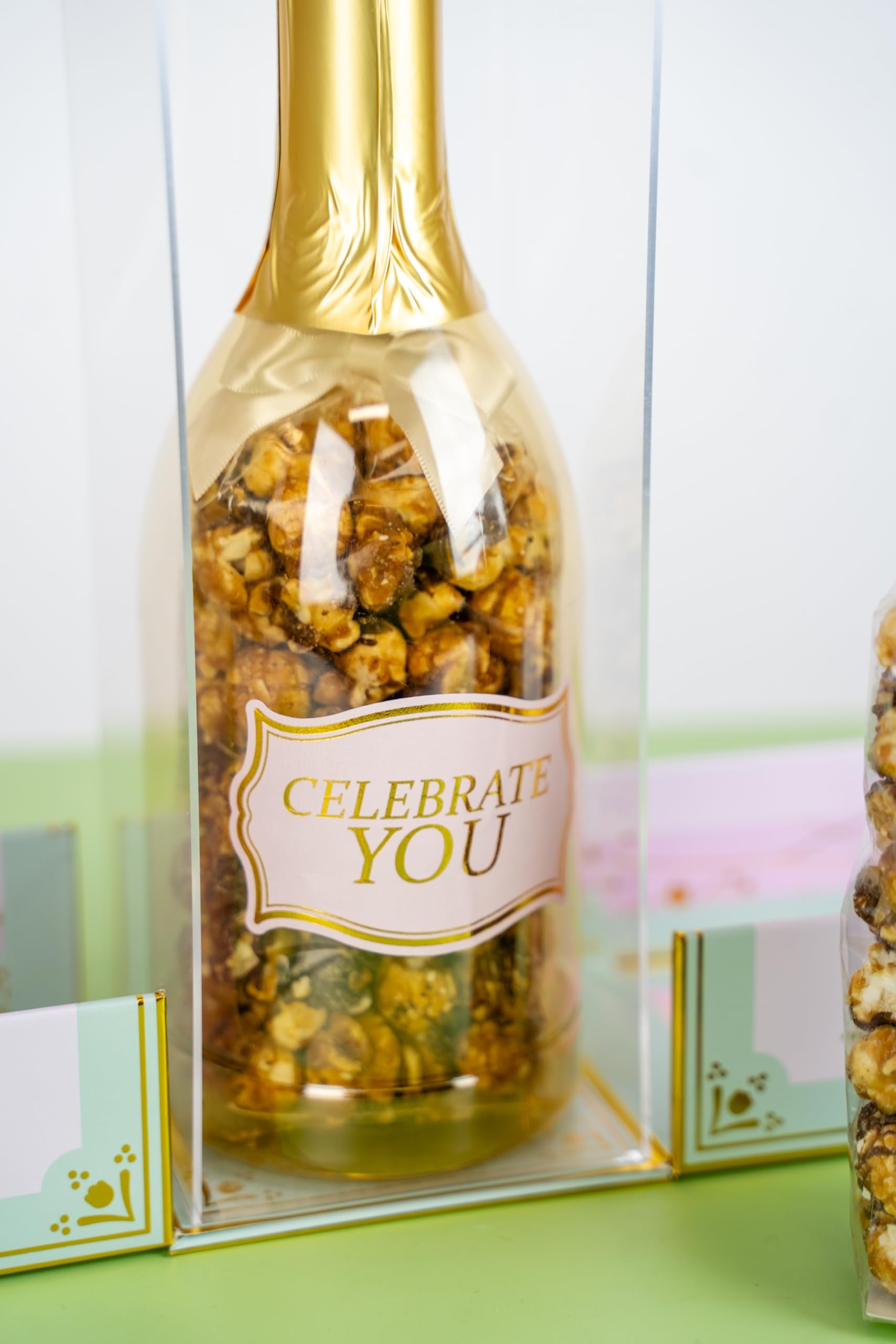 Birthday Floral Bubble Box with Chocolate Popcorn by Send A Cake, Ready to Gift, No Assembly Required - Unique Happy Birthday Gift for Women, Men