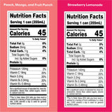 WellWithAll Energy Drink Variety Pack, Strawberry Lemonade, Fruit Punch, Tropical Mango, Peach Flavors, Caffeine from Tea, With Vitamin C, Lightly