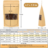 Blisstime 50 Pack Kraft Paper Stand Up Pouch Bags, Resealable Bag with Transparent Window and Tear Notch for Multipurpose Storage (4.7 X 7.9 Inches)