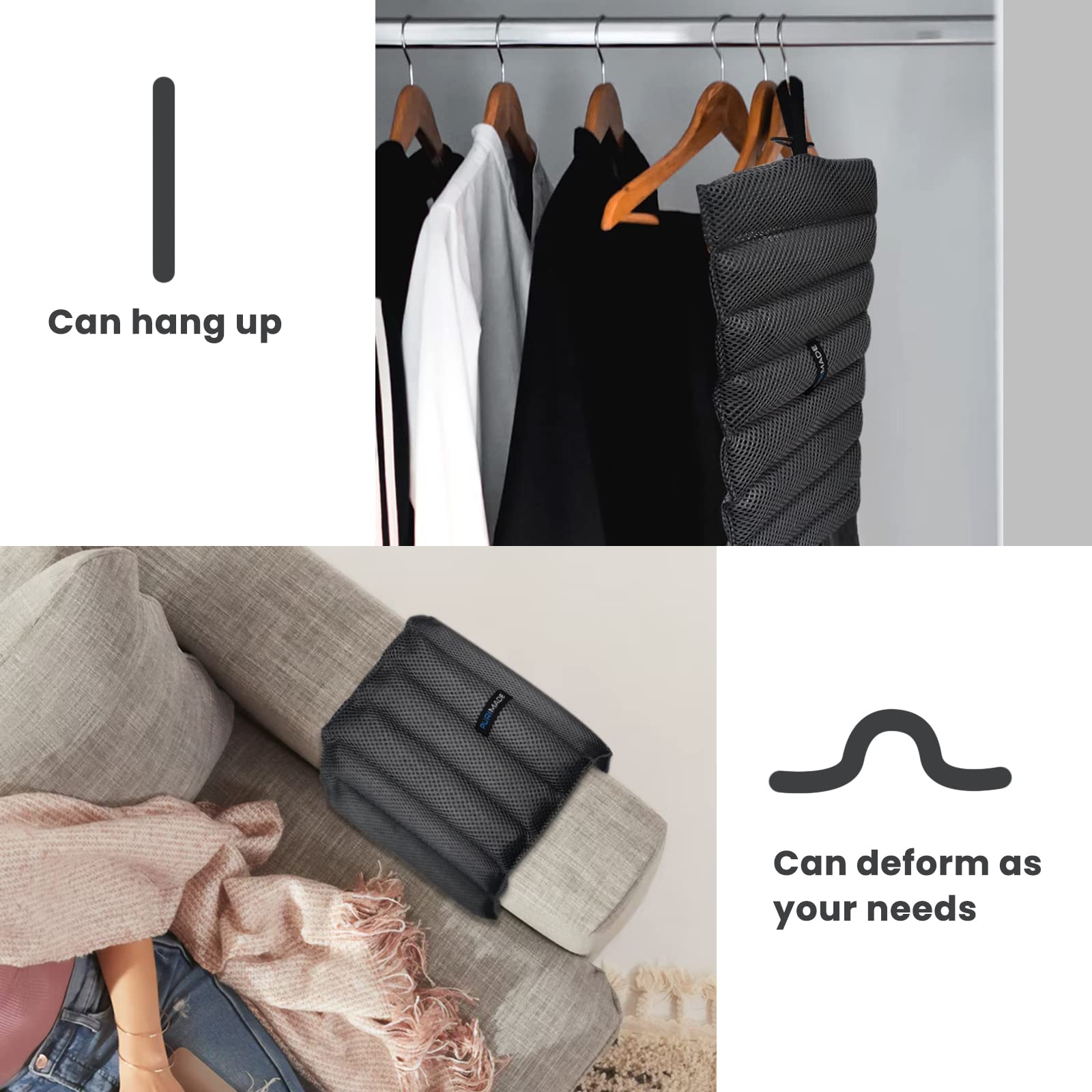 PURIMADE Bamboo Charcoal Air Purifying Bag,Reusable Natural Activated Charcoal Bags,300g Deodorizer and Odor Purifier,for Home,Car,Pet
