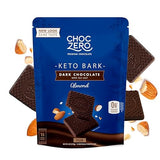 ChocZero Dark Chocolate with Almonds Sea Salt Keto Bark, 6 Ounce (Pack of 1)