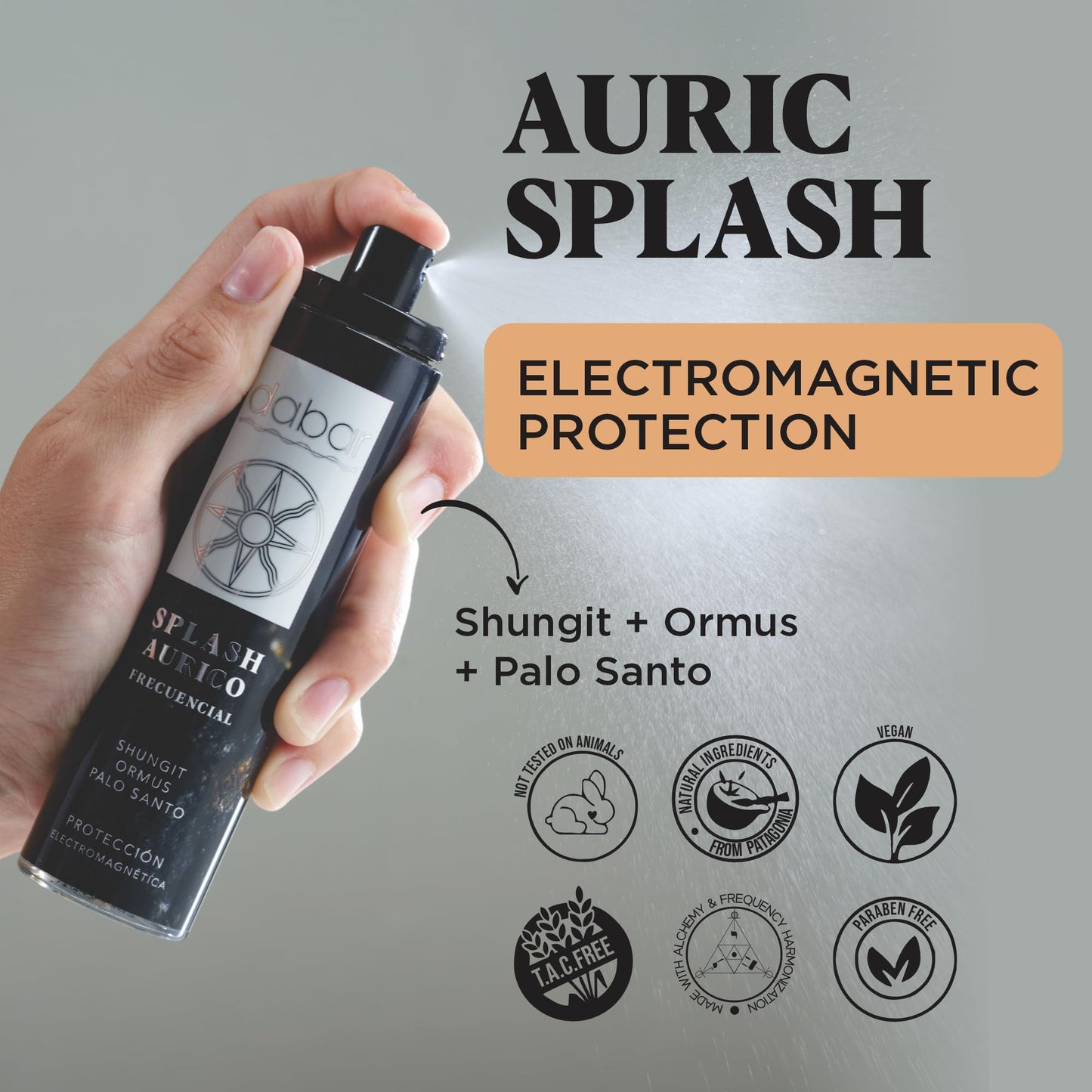 Ormus Patagonia Dabar Frecuencial - Splash AURIC SHUNGIT Protection - 100ML- Shungite, Ormus & Lignum Vitae Spray