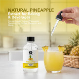 Dolce Flav Natural Pineapple Extract - 2 oz Water-Soluble Pure Pineapple Flavoring Drops for Baking, Drinks & Desserts | Highly Concentrated | Sugar