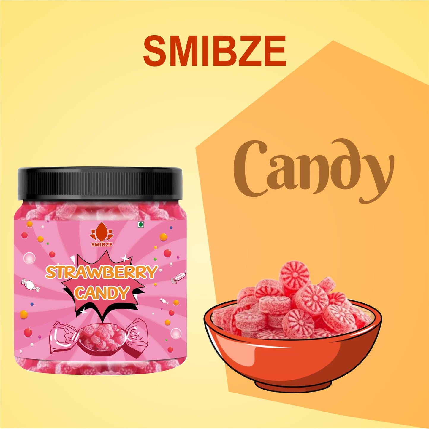 SMIBZE Natural Strawberry Candy 150 GM (Pack of 1) SMIBZE