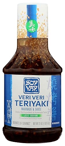 Soy Vay Veri Veri Teriyaki Less Sodium Marinade and Sauce, 21 Ounce Bottle (Package May Vary)