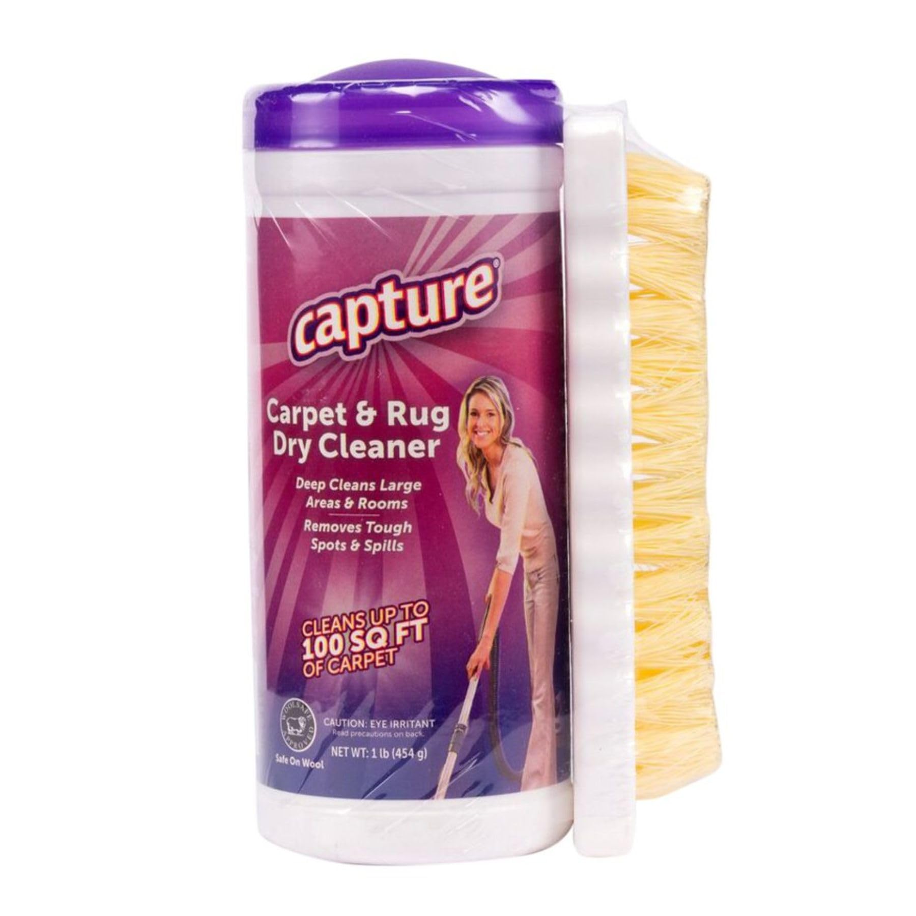 Capture Carpet & Rug Dry Cleaner w/Brush - Carpet Deodorizer & Freshener Powder - Spot & Stain Remover - Pet Odor Eliminator - Fresh Natural Scent